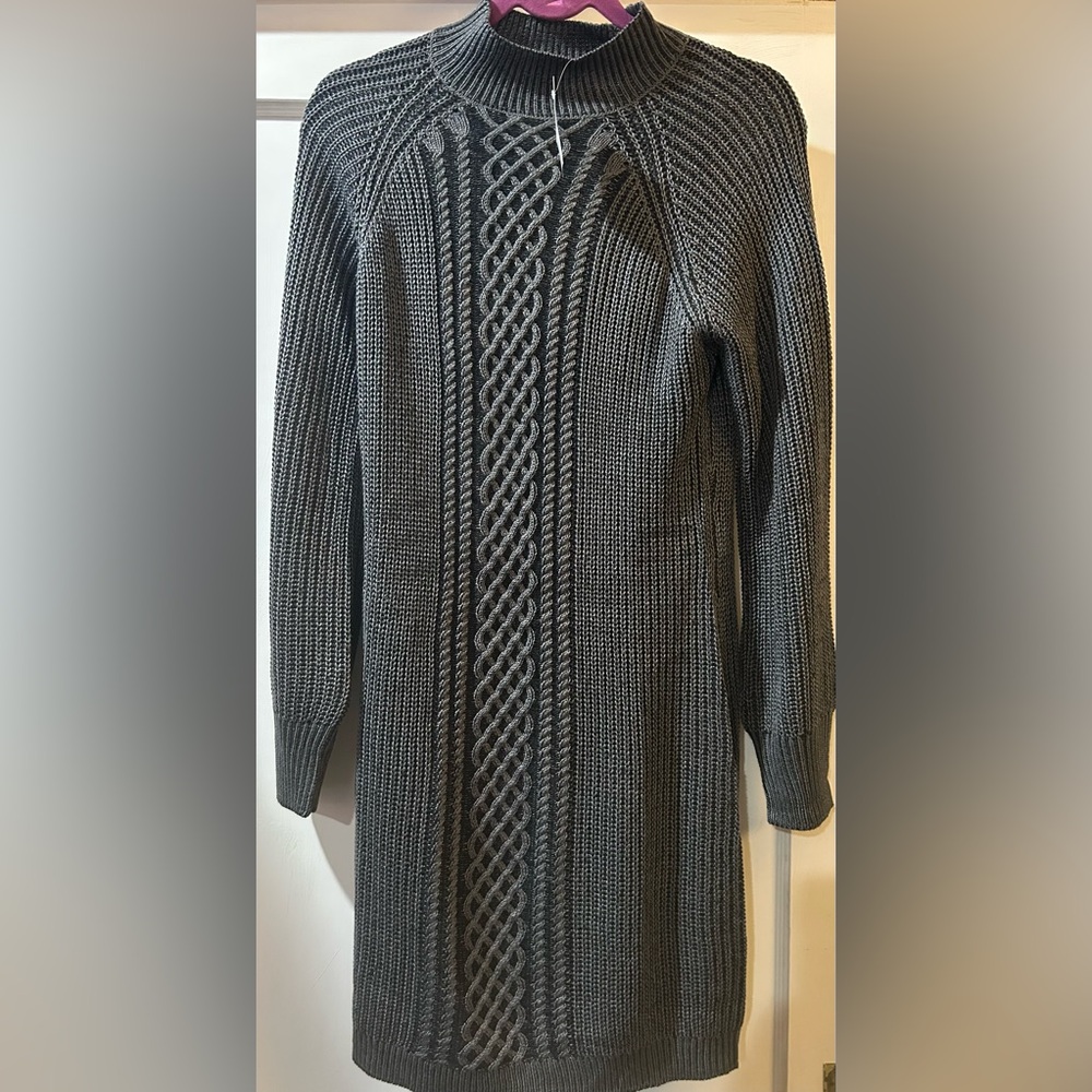 Maurices Gray Cable Knit Midi Dress